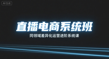 直播电商系统班，同领域差异化运营进阶系统课-学习笔记资源库