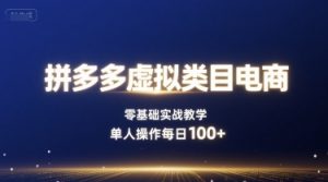拼多多虚拟类目电商,零基础实战教学,单人操作每日100+-学习笔记资源库