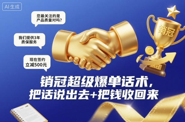 销冠超级爆单话术，把话说出去+把钱收回来-学习笔记资源库