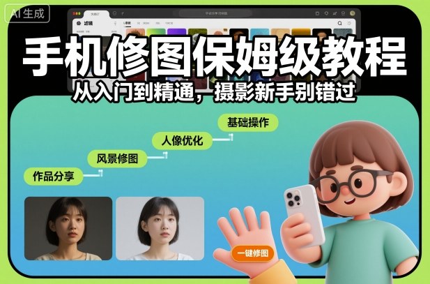 手机修图保姆级教程，从入门到精通，摄影新手别错过-学习笔记资源库