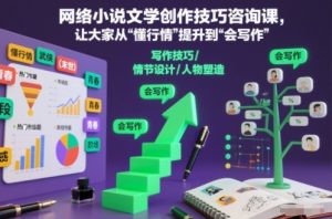网络小说文学创作技巧咨询课,让大家从“懂行情”提升到”会写作”的高度-学习笔记资源库