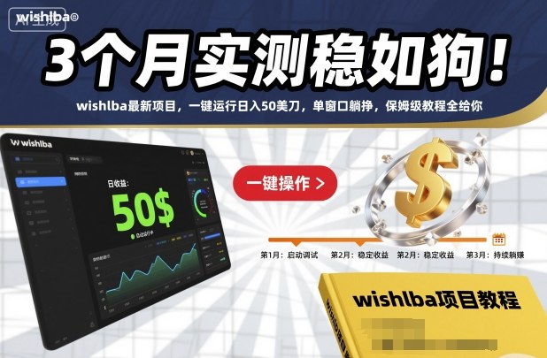 3个月实测稳如狗！wishlba最新项目，一键运行日入50美刀，单窗口躺挣，保姆级教程全给你【揭秘】-学习笔记资源库