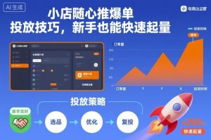 小店随心推爆单投放技巧，新手也能快速起量-学习笔记资源库