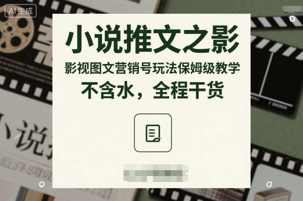小说推文之影视图文营销号玩法保姆级教学，不含水，全程干货-学习笔记资源库