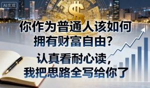 付费文章:你作为普通人该如何拥有财富自由?认真看耐心读,我把思路全写给你了-学习笔记资源库