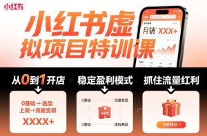 小红书虚拟项目特训课,帮你从0到1打造稳定盈利的店铺,抓住流量红利(更新9月)-学习笔记资源库