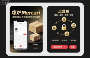 煤炉Mercari国外闲鱼二手电商运营实战全流程,仿品高利润,简单上手,闷声搞钱-学习笔记资源库