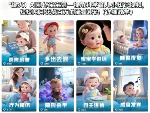 爆火!AI制作宝宝第一视角科学育儿小知识视频,短短两月获赞百万的流量密码(详细教学)-学习笔记资源库