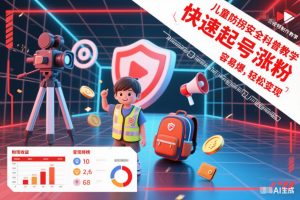 儿童防拐安全科普知识视频制作教学，快速起号涨粉，容易爆，轻松变现-学习笔记资源库