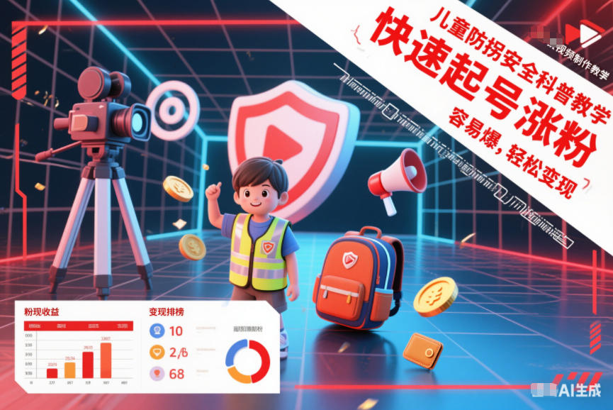 儿童防拐安全科普知识视频制作教学，快速起号涨粉，容易爆，轻松变现-学习笔记资源库