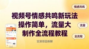 视频号情感共鸣新玩法,操作简单,流量大,制作全流程教程-学习笔记资源库