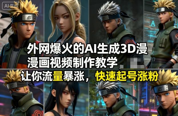 外网爆火的AI生成3D漫画视频制作教学，让你流量暴涨，快速起号涨粉！-学习笔记资源库
