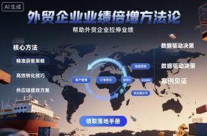 外贸企业业绩倍增方法论,帮助外贸企业拉伸业绩-学习笔记资源库