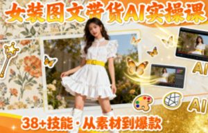 女装图文带货的AI实操课,覆盖38个实用技能,快速提升素材制作效率-学习笔记资源库