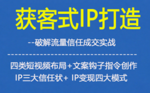 获客型IP打造,破解流量信任成,四类短视频布局+文案钩子指令创作IP三大信任状+IP变现四大模式-学习笔记资源库