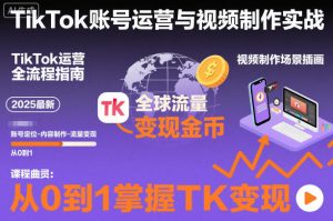 2025最新TikTok账号运营与视频制作实战全流程,从0到1掌握TK变现(含11月最新TK搬运技术)-学习笔记资源库