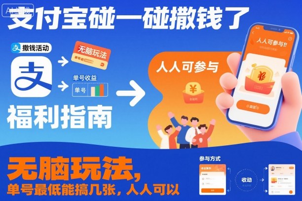 支付宝碰一碰撒钱了，无脑玩法，单号最低能搞几张，人人可以撸【揭秘】-学习笔记资源库