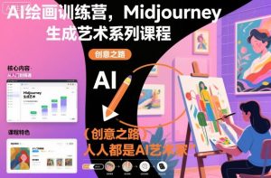 AI绘画训练营,Midjourney生成艺术系列课程,人人都是AI艺术家-学习笔记资源库
