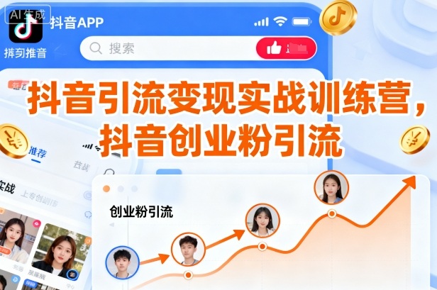 抖音引流变现实战训练营，抖音创业粉引流-学习笔记资源库