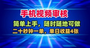 手机视频审核,随时随地可做,二十秒钟一单,单日收益4张+【揭秘】-学习笔记资源库