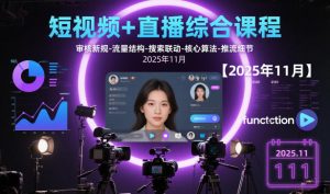 短视频+直播综合课程【2025年11月】,审核新规-流量结构-搜索联动-核心算法-推流细节-学习笔记资源库