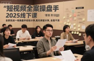 短视频全案操盘手2025线下课,全部实战一线操盘手经验分享,毫无保留分享,全是干货-学习笔记资源库