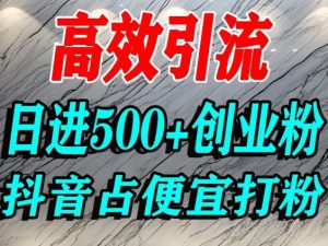 怎么打创业粉?抖音利用占便宜心理引流创业粉,单人日引500+精准流量-学习笔记资源库