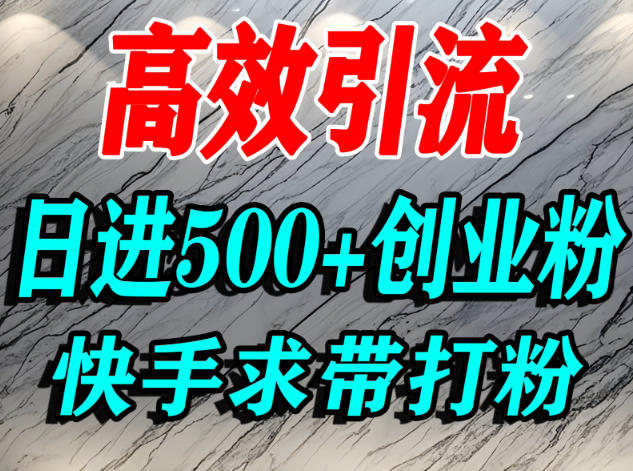 怎么打创业粉？快手求带视角精准引流创业粉，宝妈、学生群体日进500+精准流量-学习笔记资源库