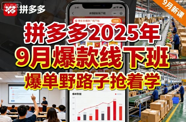 拼多多2025年9月爆款线下班，爆单野路子抢着学-学习笔记资源库