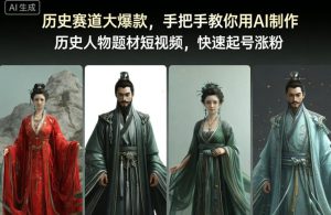 历史赛道大爆款,手把手教你用AI制作历史人物题材短视频,快速起号涨粉-学习笔记资源库