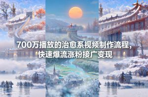700万播放的治愈系视频制作流程,快速爆流涨粉接广变现-学习笔记资源库