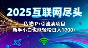2025网创尽头王炸项目!私域IP+精准引流,新手小白在家躺賺日入1k,零经验也能上手【揭秘】-学习笔记资源库