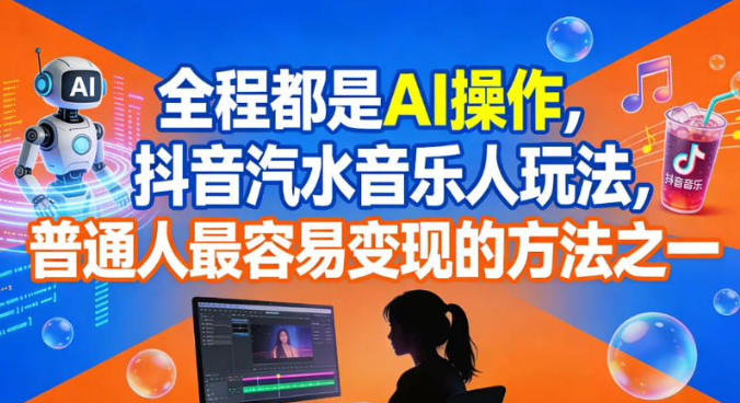全程都是AI操作，抖音汽水音乐人玩法，普通人最容易变现的方法之一-学习笔记资源库